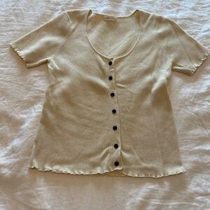 Roolee Cream Button-Up Top